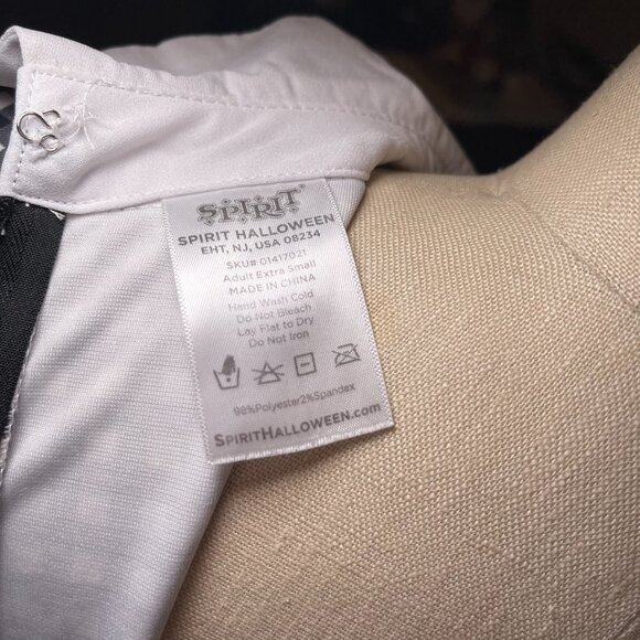 Black White Gingham Mini Dress Contrast Collar Dark Academia Goth XS - Picture 7 of 7